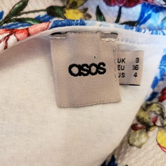 Asos floral double layer style tee shirt top with sheer panel US size 4 - Picture 5 of 5